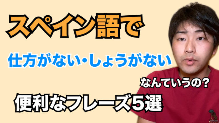 スペイン語で 仕方がない しょうがない ってなんていうの エスパハポ